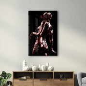 Robo Girl Bronze | Designer's Collection Glass Wall Art - Artdesigna