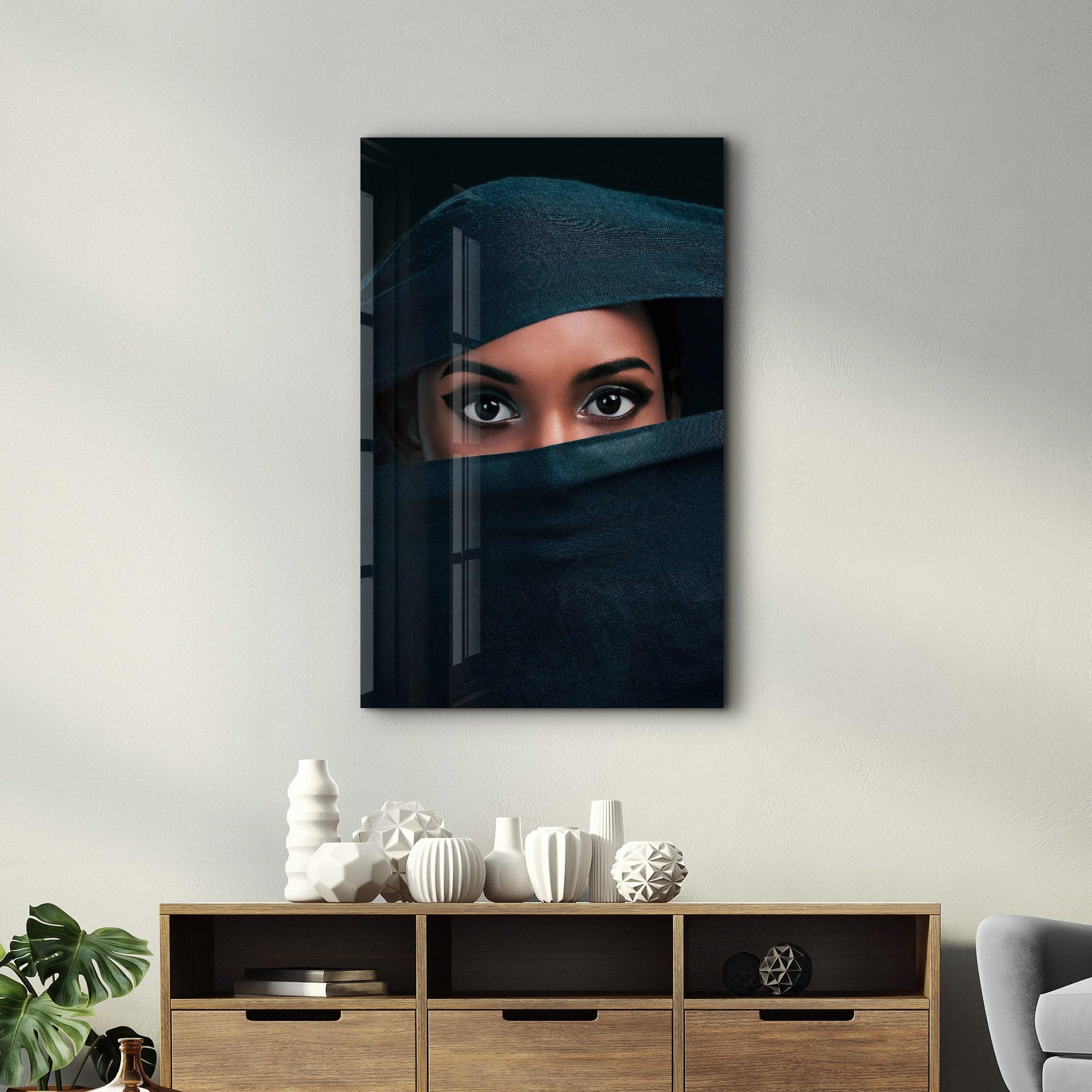 Eyes Under Cover | Designer's Collection Glass Wall Art - Artdesigna