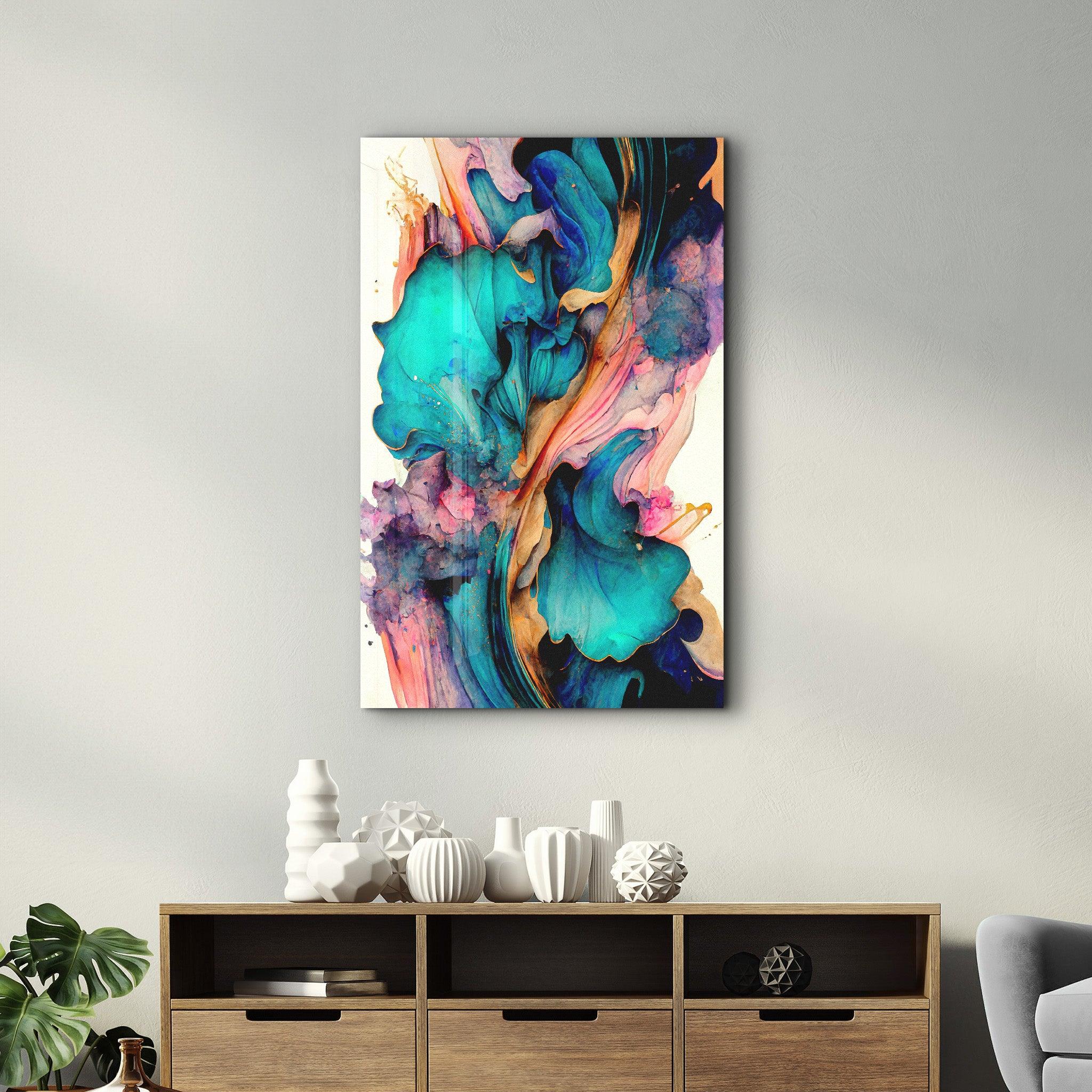 Colorwaves | Glass Wall Art - Artdesigna