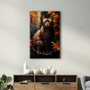 Forest Cat | Secret World Collection Glass Wall Art - Artdesigna