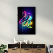 Neon Brush Strokes | Glass Wall Art - Artdesigna