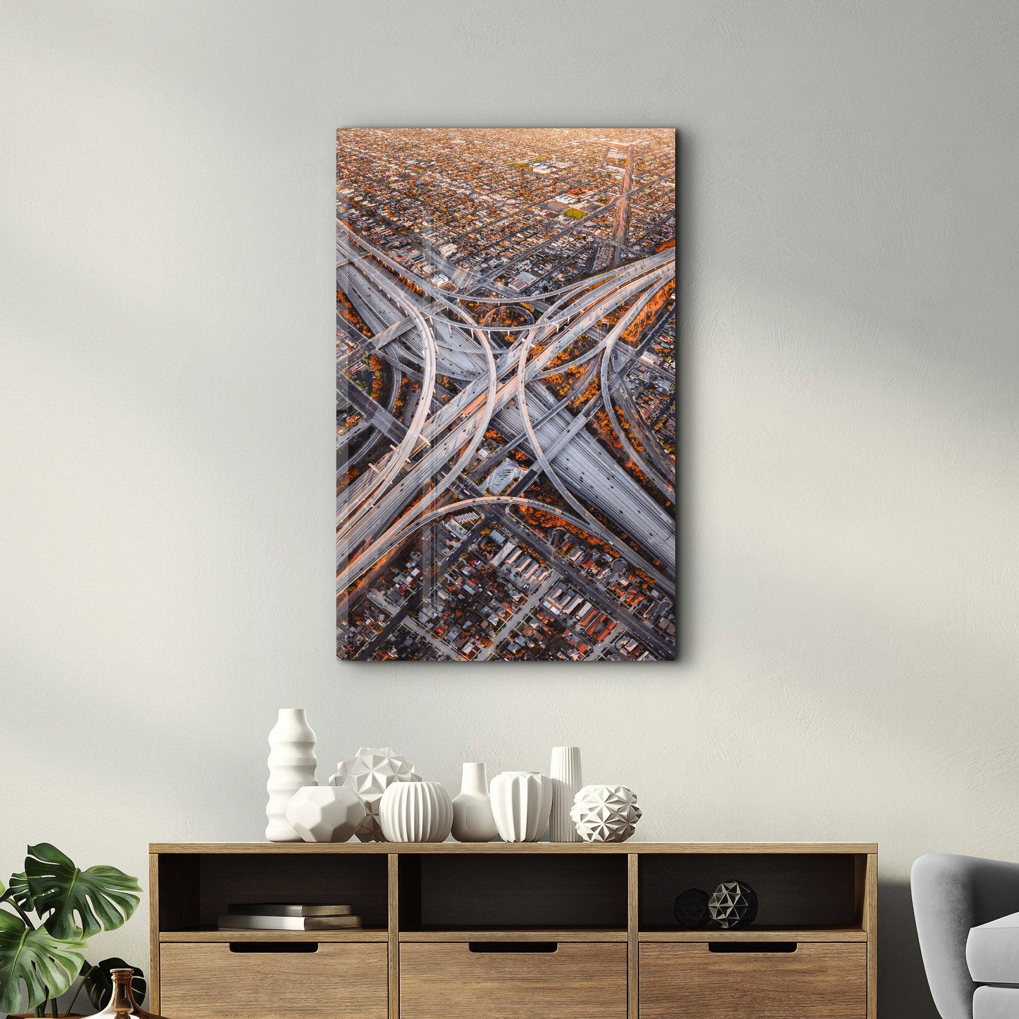 Judge Harry Pregerson Interchange LA, USA | Glass Wall Art - Artdesigna