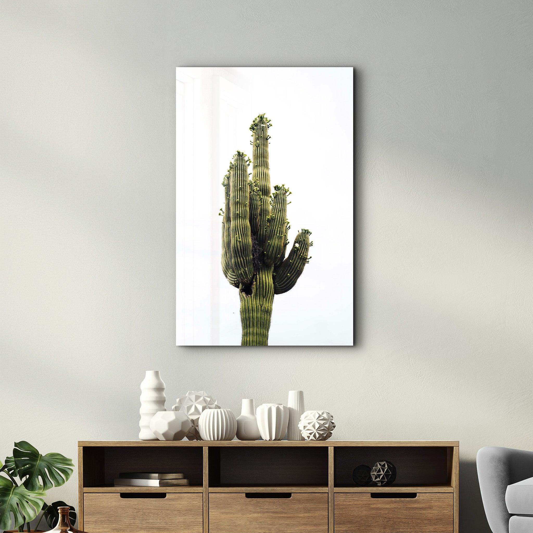 Giant Cactus | Glass Wall Art - Artdesigna