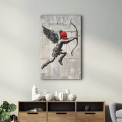 Cupid&Love Banksy Style | Designers Collection Glass Wall Art - Artdesigna