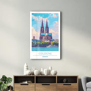 Cologne Germany-Travel Posters | Glass Wall Art - Artdesigna