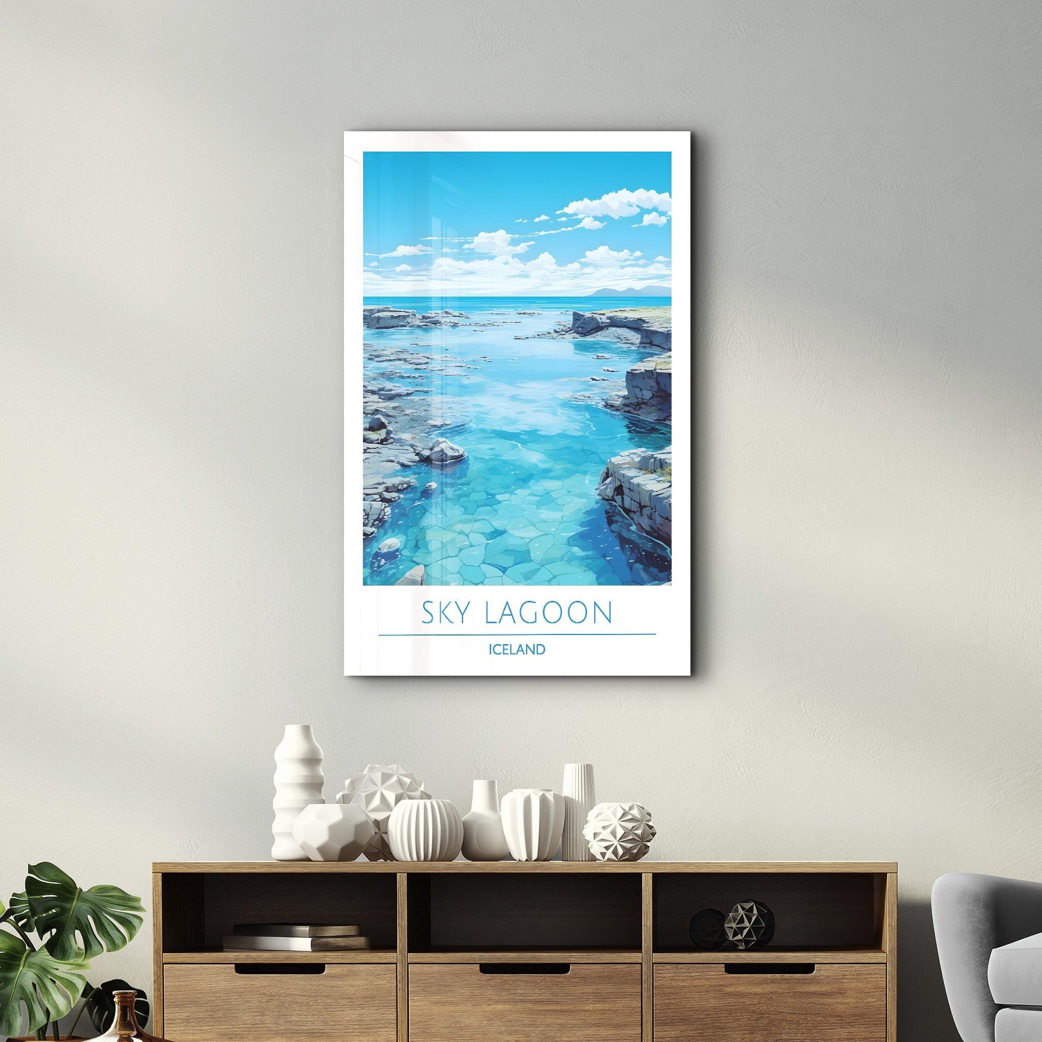 Sky Lagoon Iceland-Travel Posters | Glass Wall Art - Artdesigna