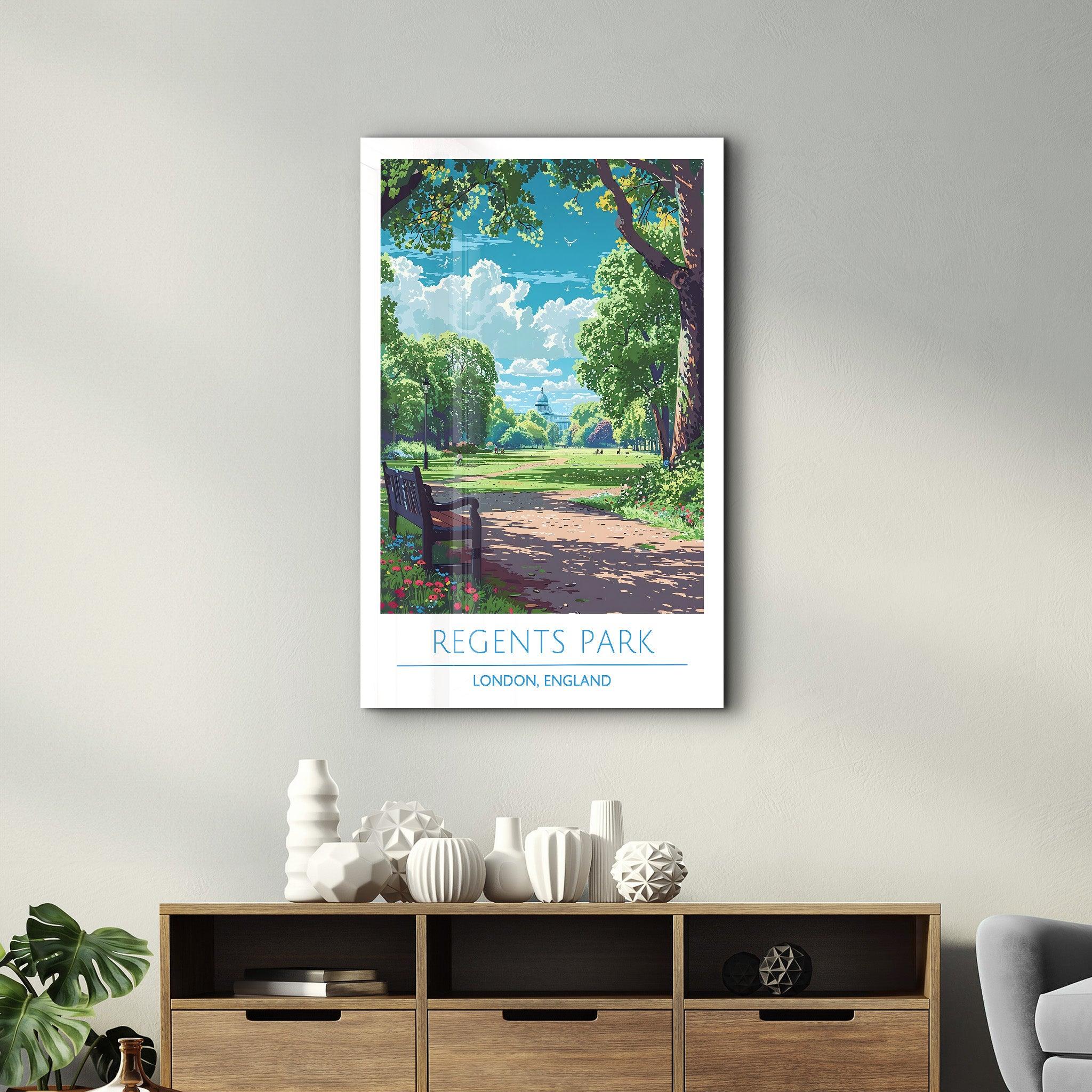 Regents Park-London England-Travel Posters | Glass Wall Art - Artdesigna