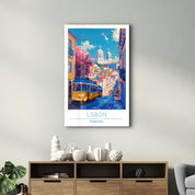 Lisbon Portugal-Travel Posters | Glass Wall Art - Artdesigna