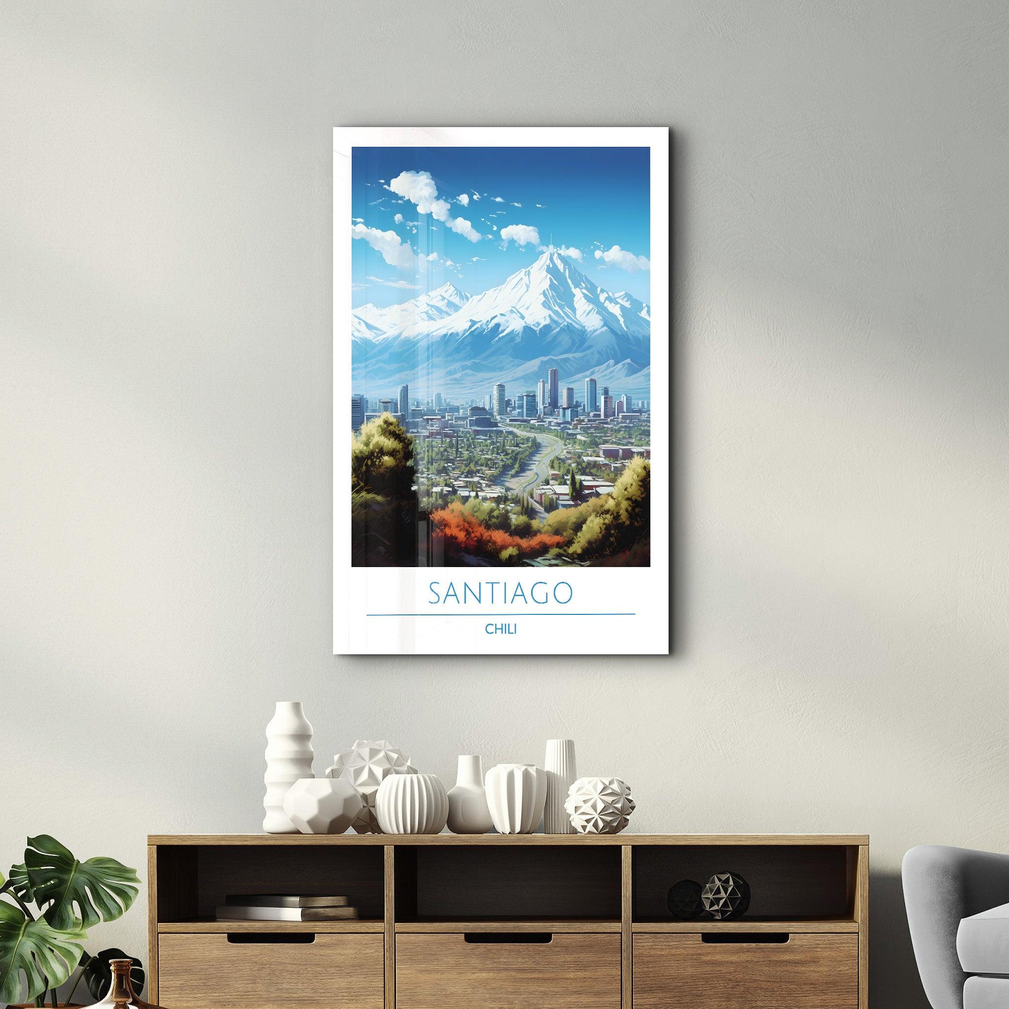 Santiago Chili-Travel Posters | Glass Wall Art - Artdesigna