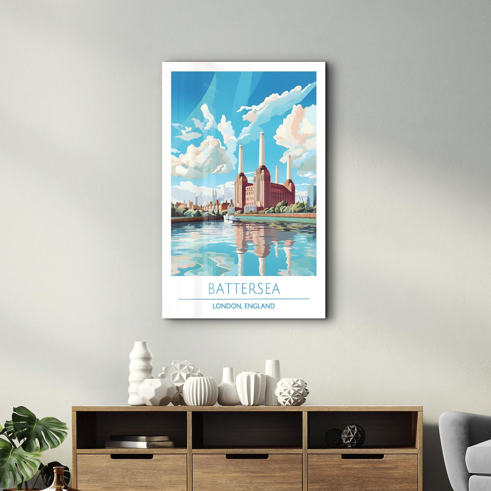 Battersea-London England-Travel Posters | Glass Wall Art - Artdesigna