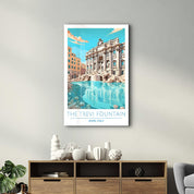 The Trevi Fountain-Rome Italy-Travel Posters | Glass Wall Art - Artdesigna