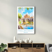 Castel Sant'Angelo-Rome Italy-Travel Posters | Glass Wall Art - Artdesigna