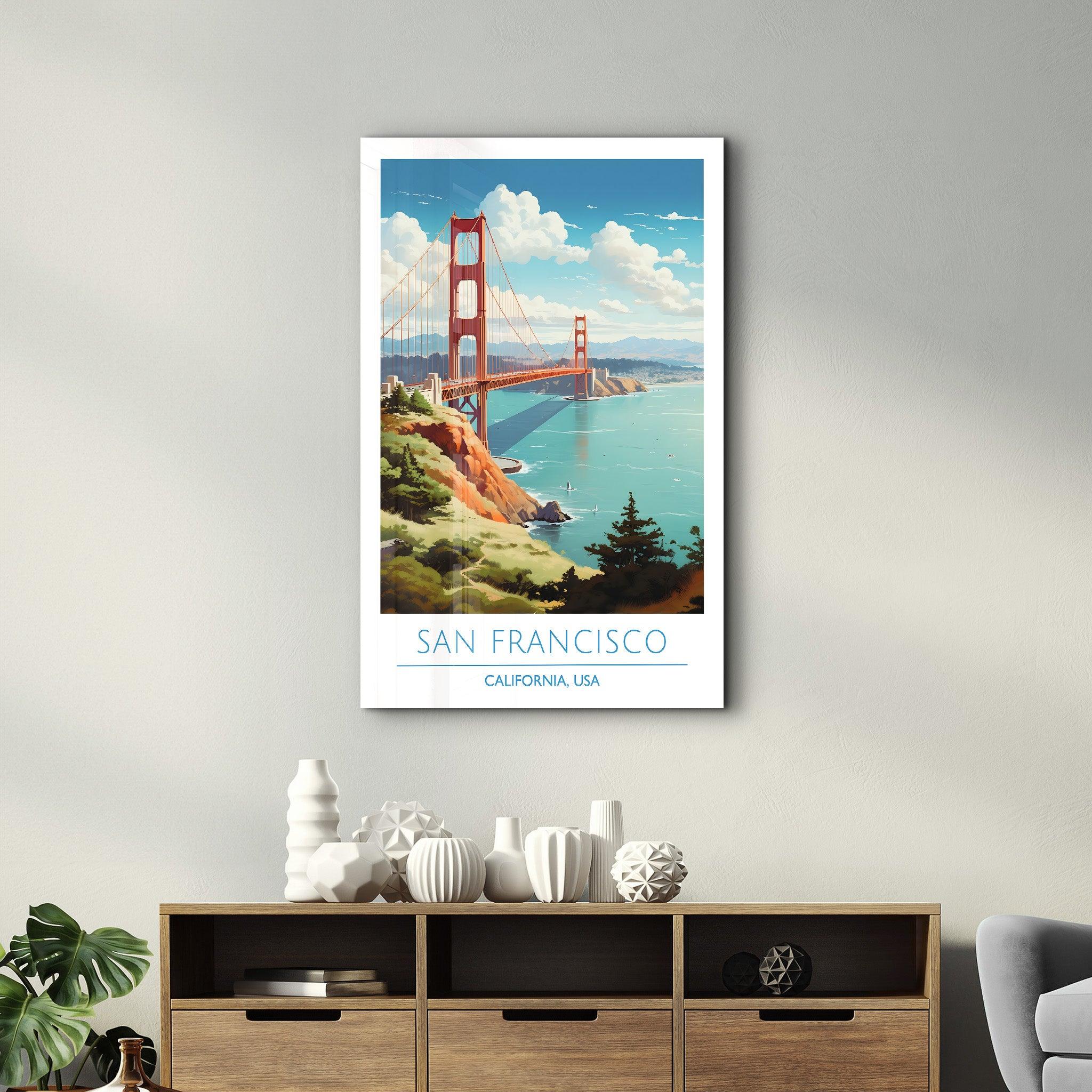 San Francisco-California USA-Travel Posters | Glass Wall Art - Artdesigna