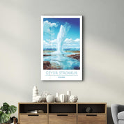 Geysir Strokkur Iceland-Travel Posters | Glass Wall Art - Artdesigna