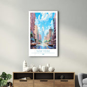 New York USA 2-Travel Posters | Glass Wall Art - Artdesigna