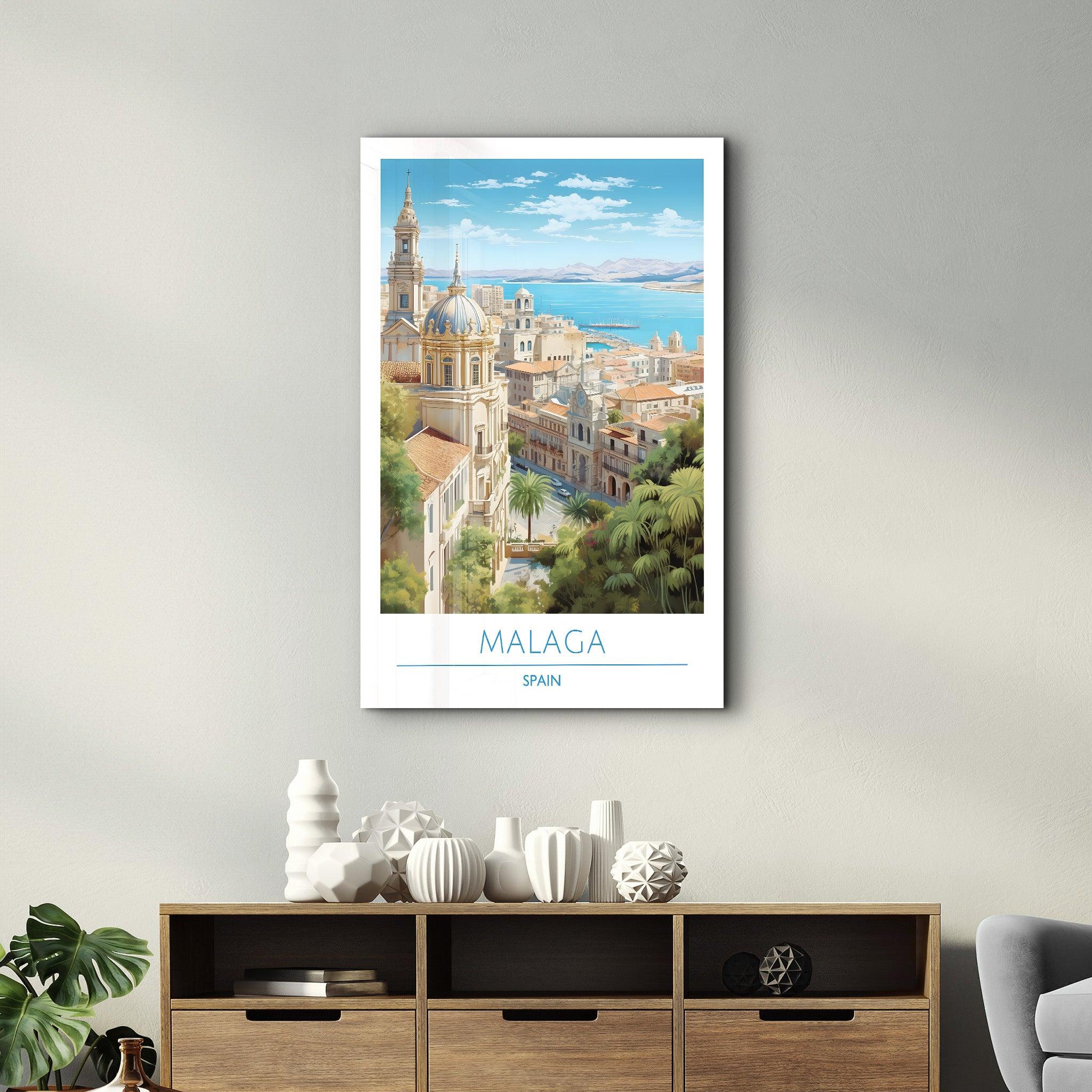 Malaga Spain-Travel Posters | Glass Wall Art - Artdesigna