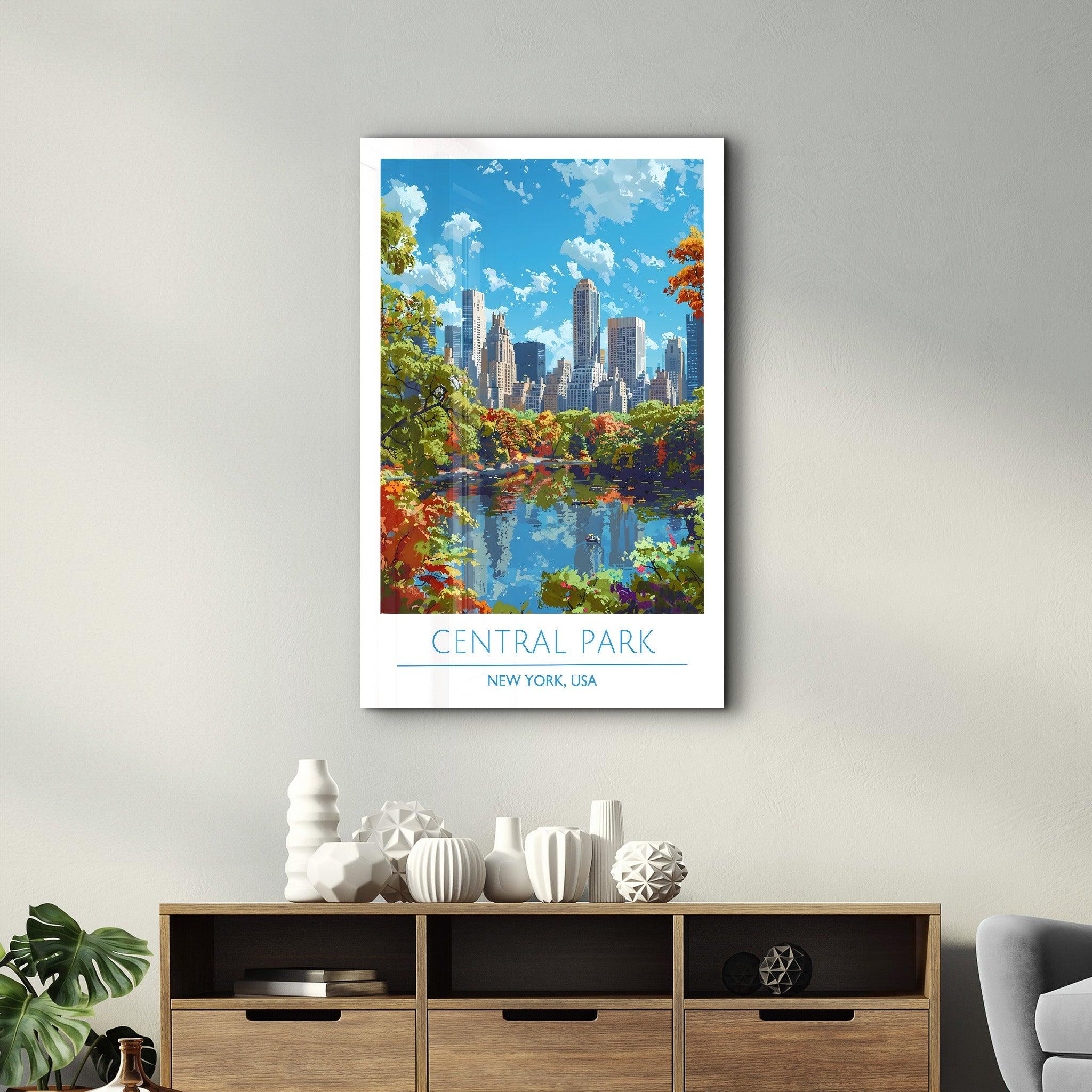 Central Park 2-New York USA-Travel Posters | Glass Wall Art - Artdesigna