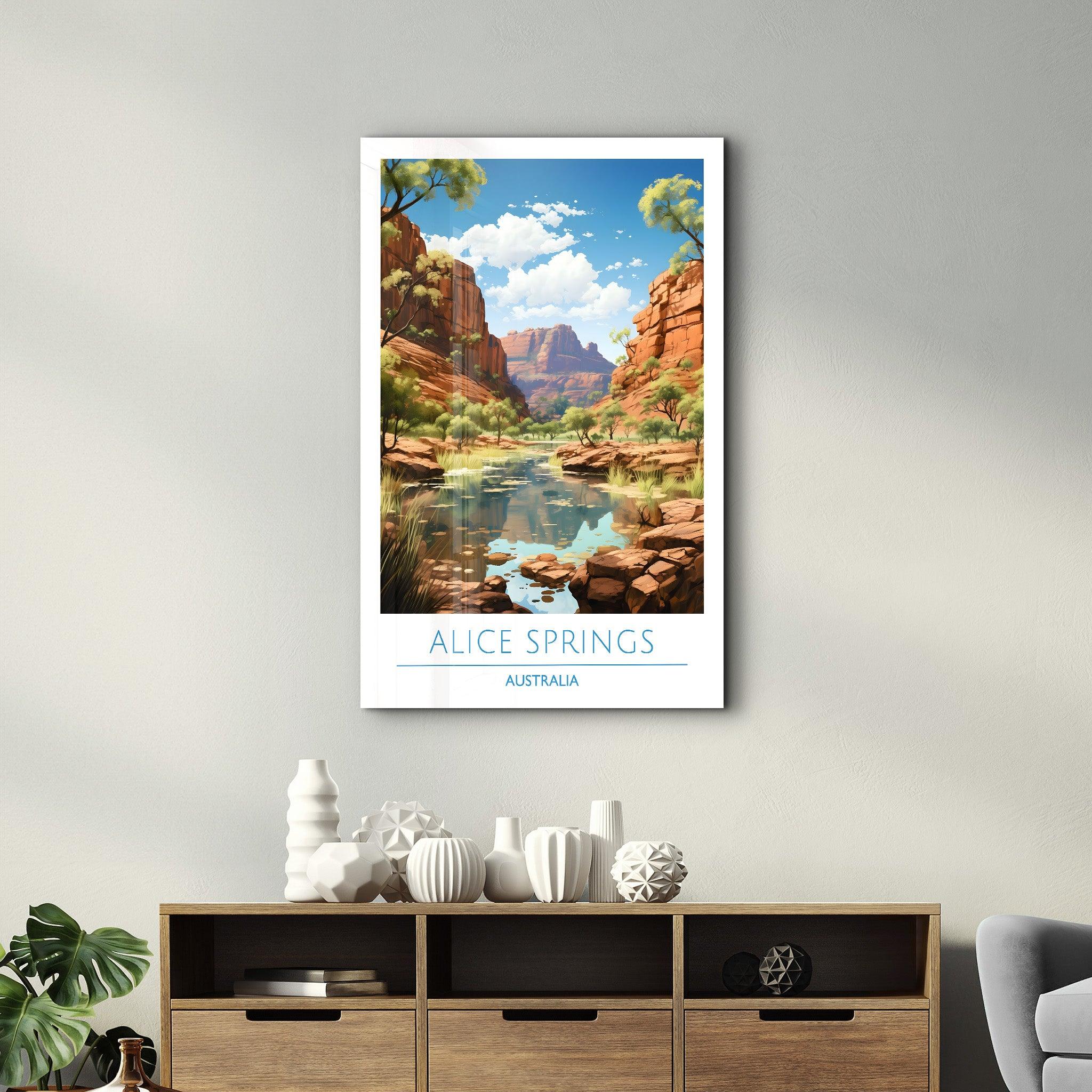 Alice Springs Australia-Travel Posters | Glass Wall Art - Artdesigna