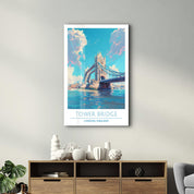 Tower Bridge-London England-Travel Posters | Glass Wall Art - Artdesigna