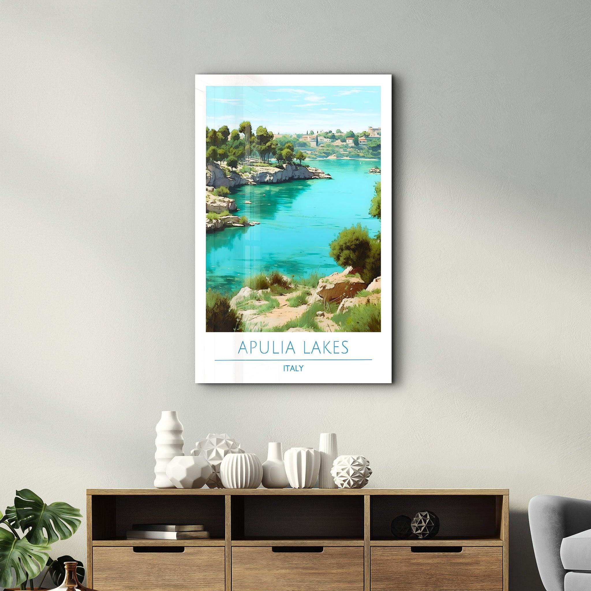 Apulia Lakes Italy-Travel Posters | Glass Wall Art - Artdesigna