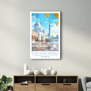 Sheik Zayed Mosque-Abu Dabi UAE-Travel Posters | Glass Wall Art - Artdesigna