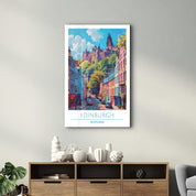 Edinburgh Scotland-Travel Posters | Glass Wall Art - Artdesigna