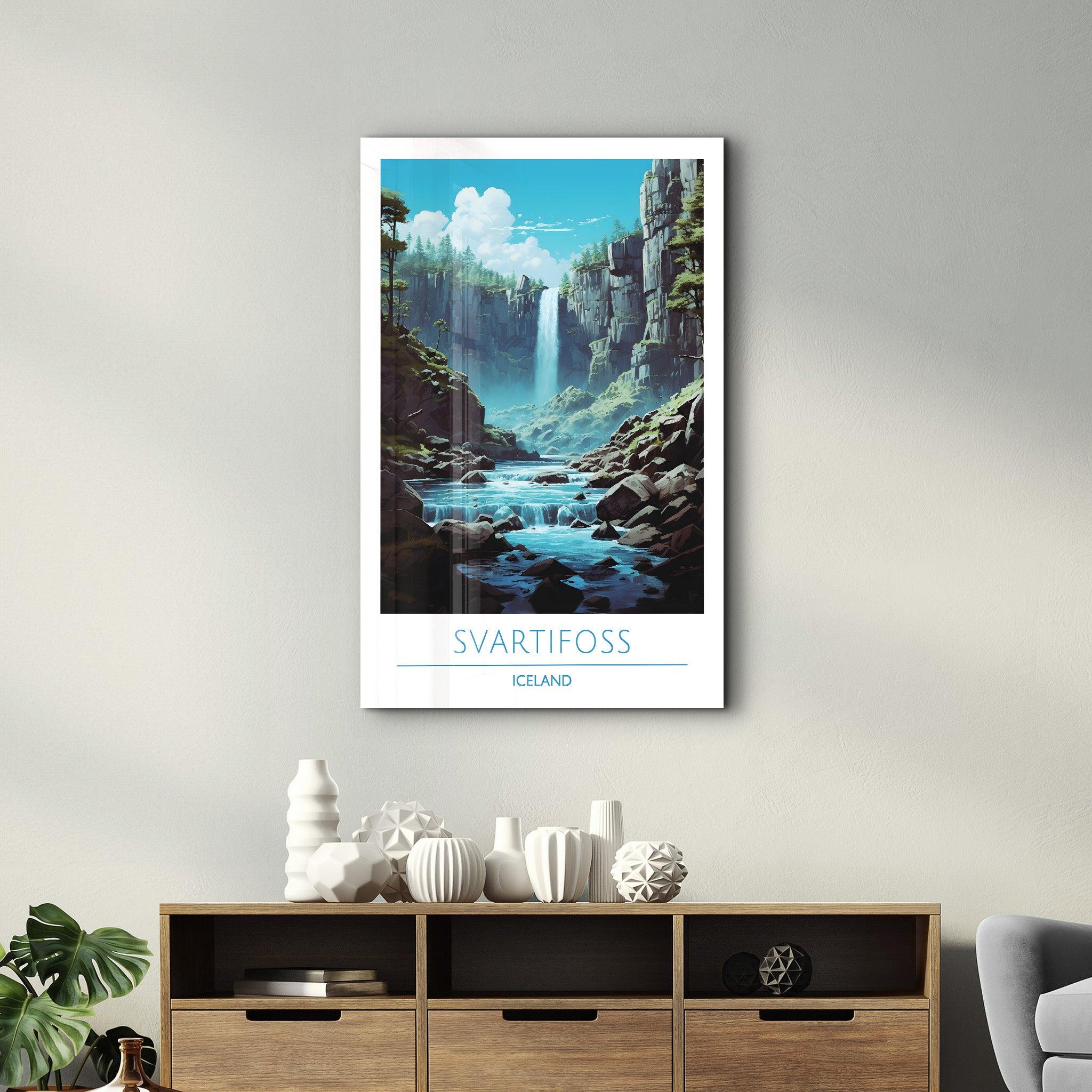 Svartifoss Iceland-Travel Posters | Glass Wall Art - Artdesigna