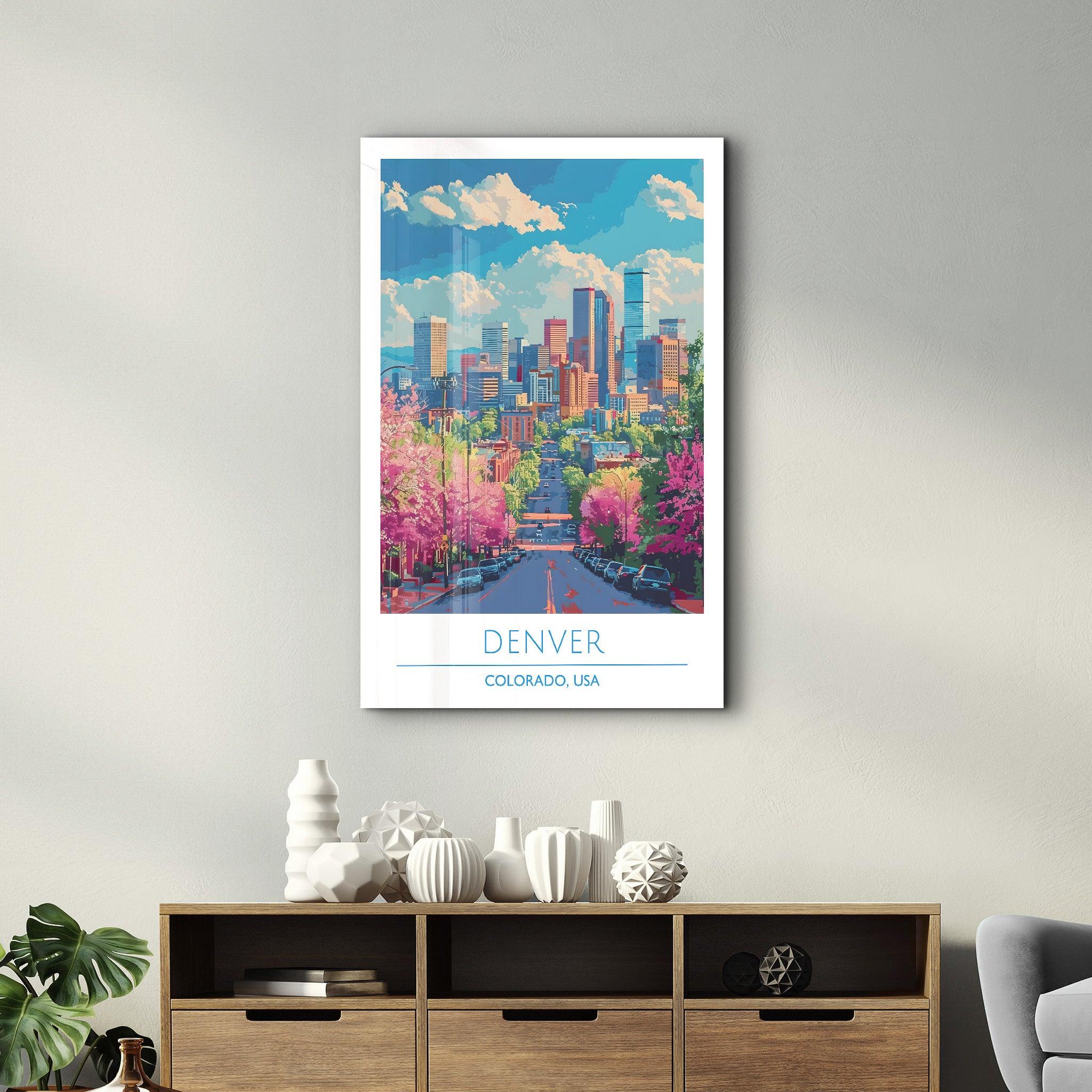 Colorado Denver-USA-Travel Posters | Glass Wall Art - Artdesigna