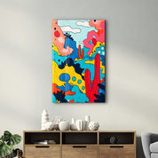 Colorful Cactus Abstract - Glass Wall Art - Artdesigna