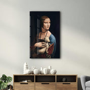 Leonardo da Vinci's Lady with an Ermine (1490) | Glass Wall Art - Artdesigna