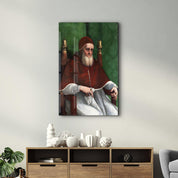 Raphael's Portrait of Pope Julius II (1511) | Glass Wall Art - Artdesigna