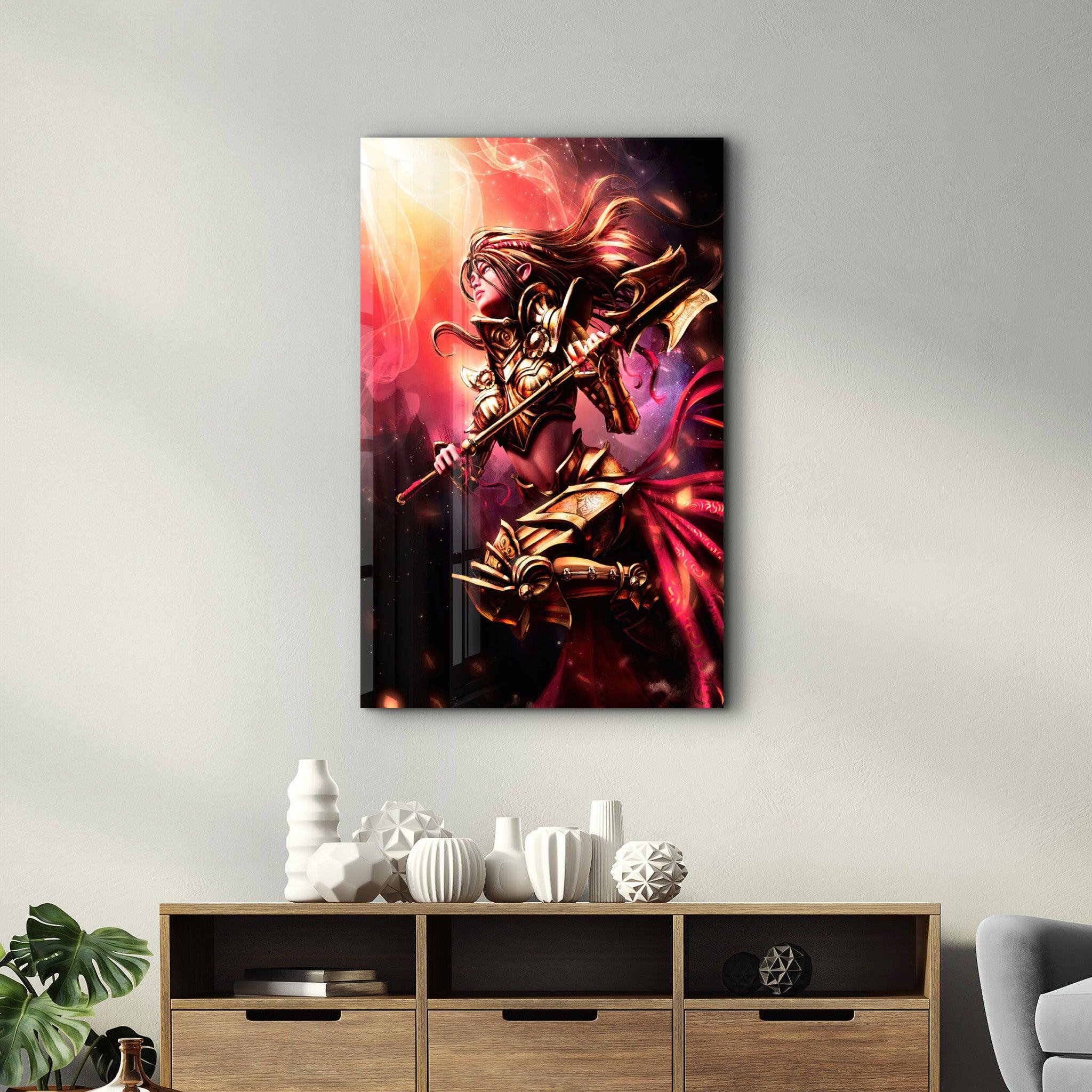 The Warrior | Glass Wall Art - Artdesigna