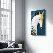 King's Horse | Glass Wall Art - Artdesigna