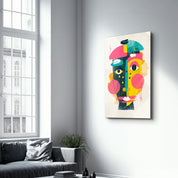 Abstract Colorful Face V1 | Glass Wall Art - Artdesigna