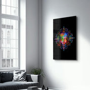 Rainbow Buddha | Glass Wall Art - Artdesigna