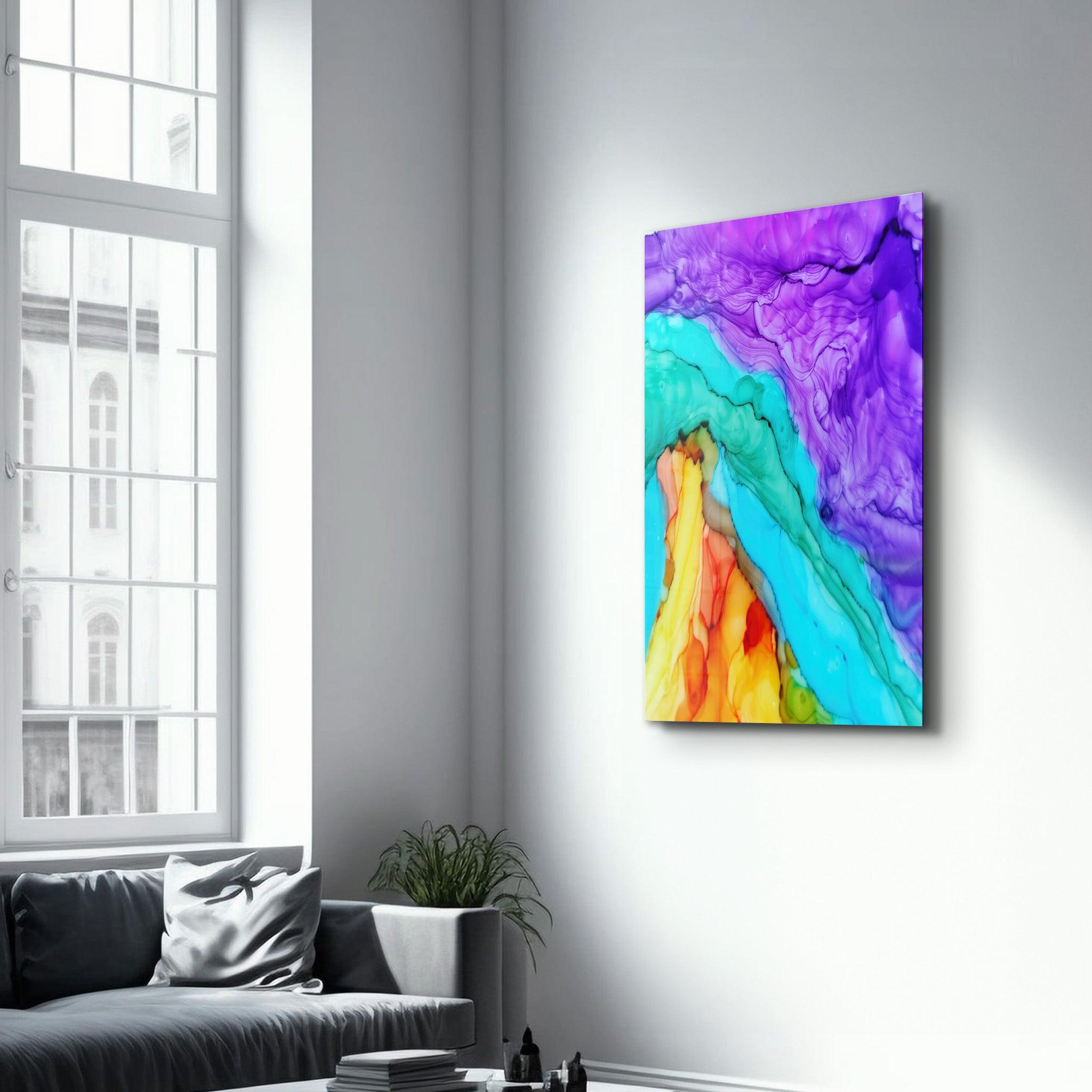 Colorful Marble | Glass Wall Art - Artdesigna