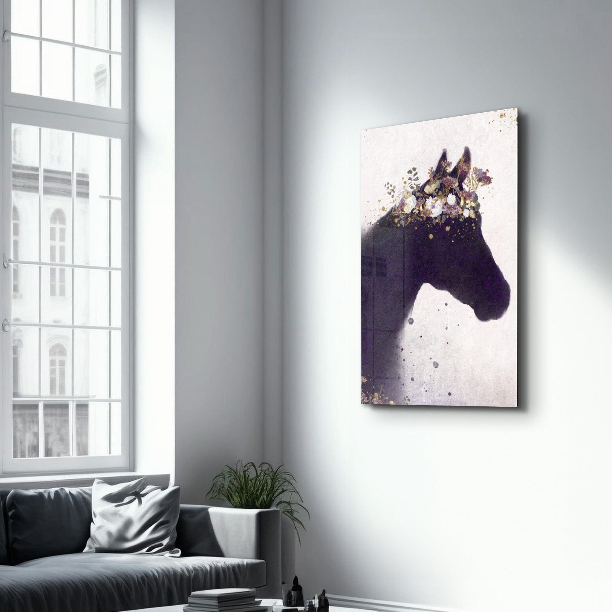 Horse | Glass Wall Art - Artdesigna