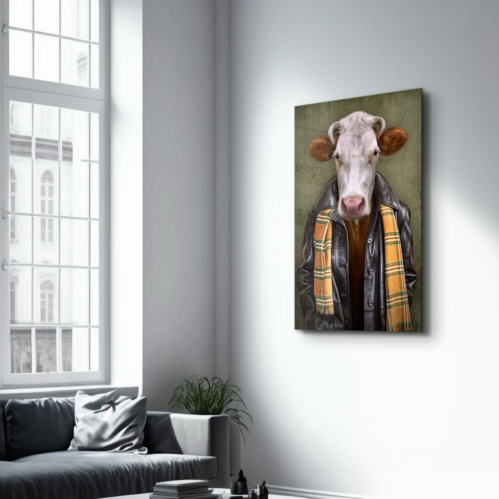 Ox Head | Glass Wall Art - Artdesigna