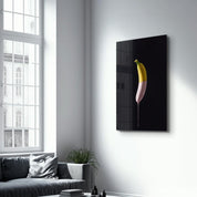 Abstract Banana | Glass Wall Art - Artdesigna