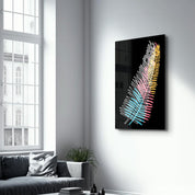 Modern Line Abstract V14 | Glass Wall Art - Artdesigna