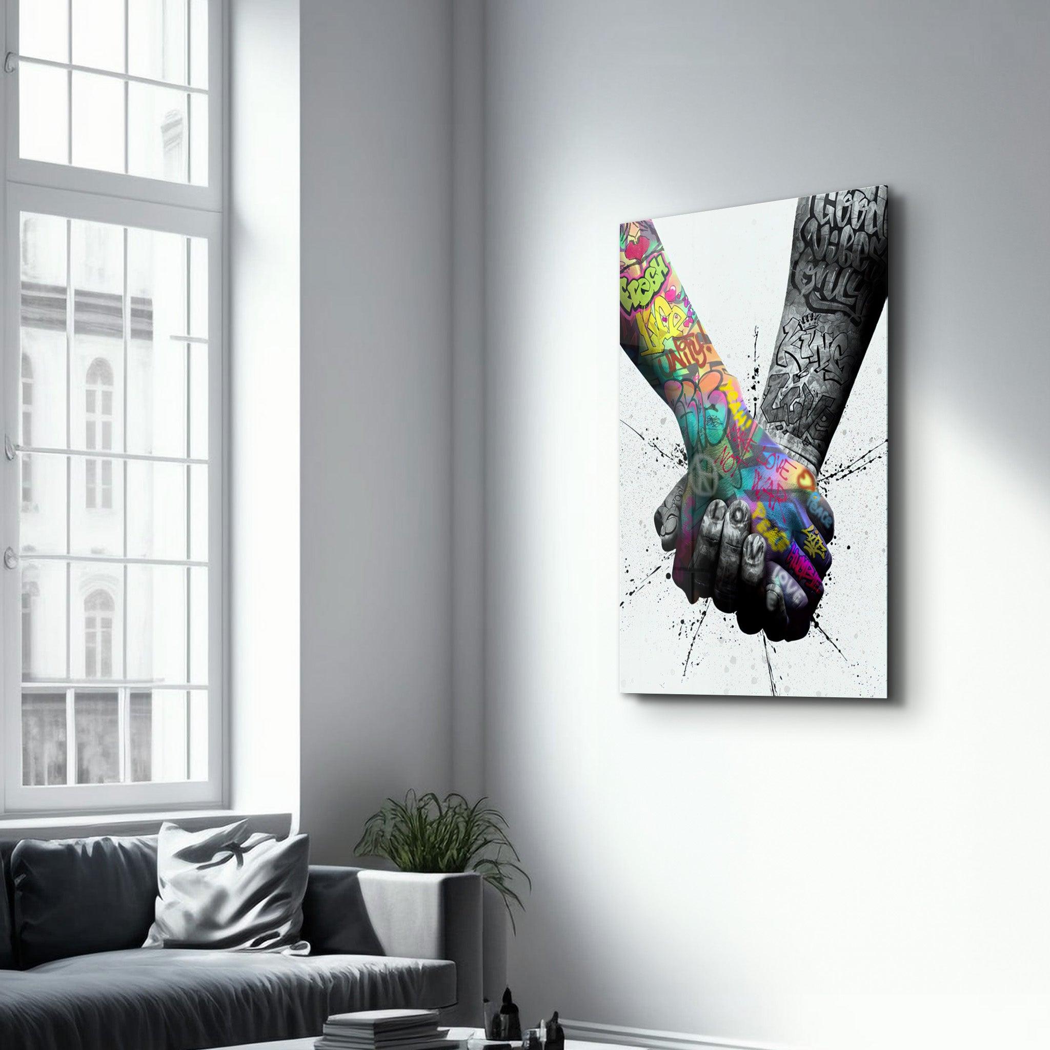 Handhold | Glass Wall Art - Artdesigna