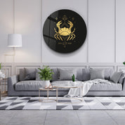 Zodiac Symbols - Rounded Glass Wall Art - Artdesigna