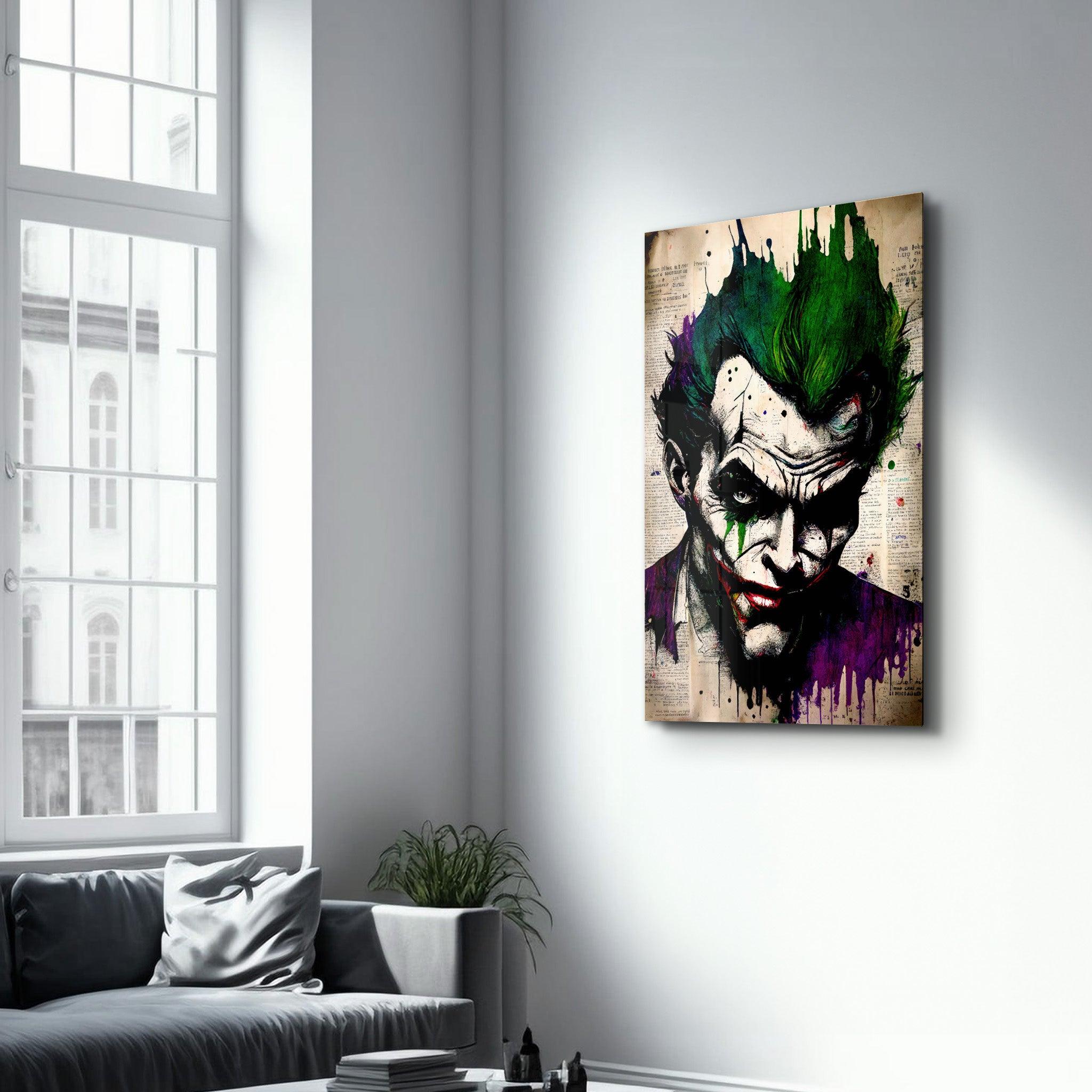 Joker Redesigned | Designer's Collection Glass Wall Art - Artdesigna