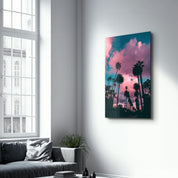 Pink Sky | Designer's Collection Glass Wall Art - Artdesigna