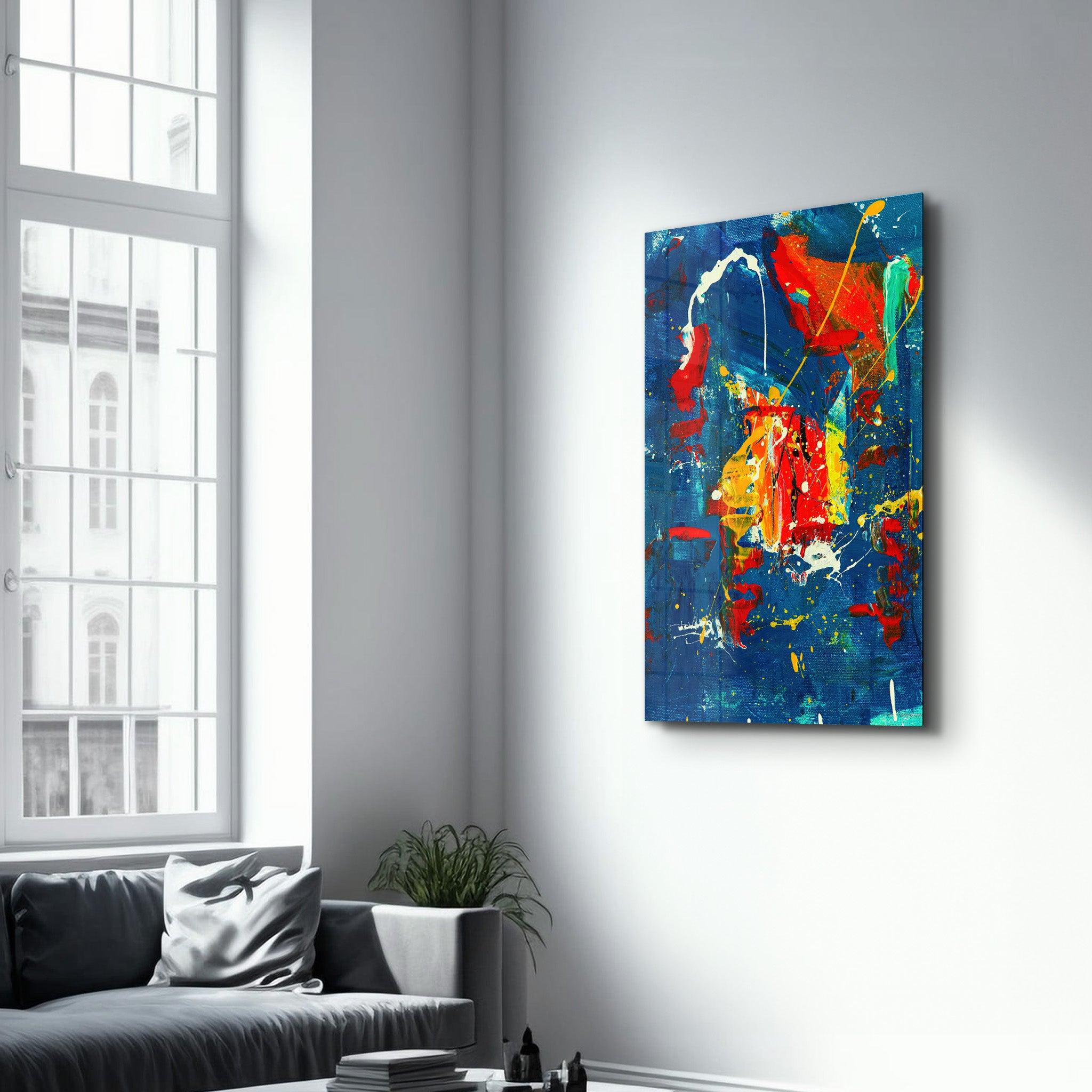 Oil Painting - Abstract | Designer's Collection Glass Wall Art - Artdesigna