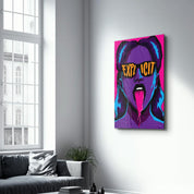 Explicit - Purple | Designer's Collection Glass Wall Art - Artdesigna