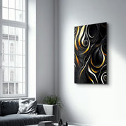 Golden Black Wood | Secret World Collection Glass Wall Art - Artdesigna