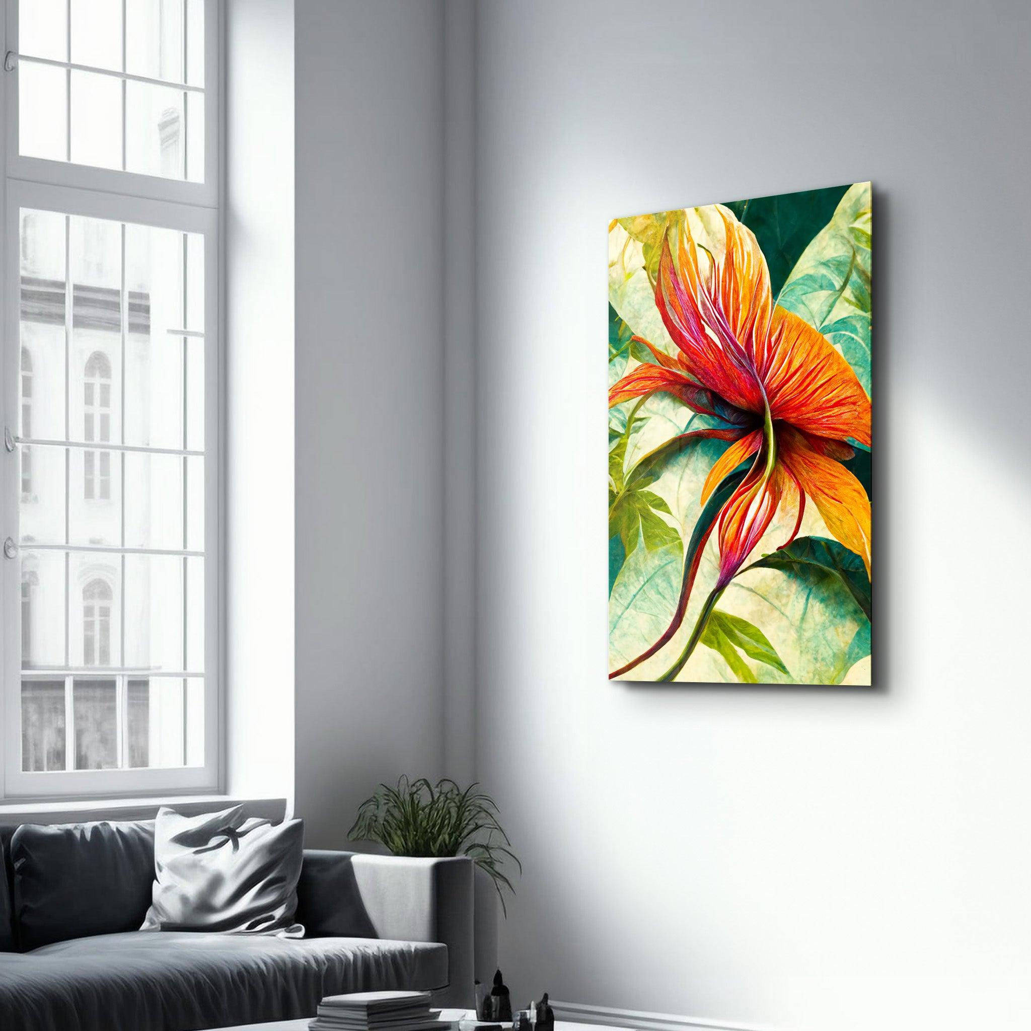 Flowers of Secret Garden | Designers Collection Glass Wall Art - Artdesigna