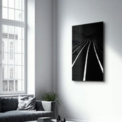 Road at Night | Designers Collection Glass Wall Art - Artdesigna