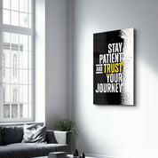 Stay Patient | Designer's Collection Glass Wall Art - Artdesigna